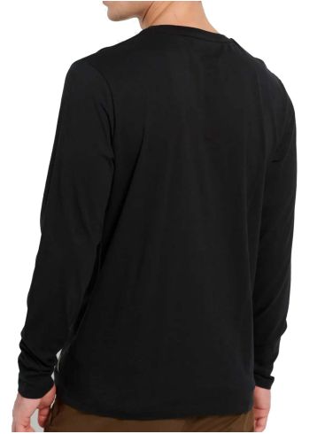 FUNKY BUDDHA Ανδρική μαύρη μακρυμάνικη λεπτή μπλούζα FBM008-020-07 BLACK