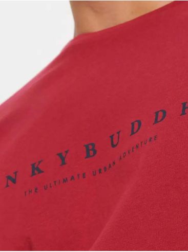 FUNKY BUDDHA Ανδρική κόκκινη μακρυμάνικη λεπτή μπλούζα FBM008-020-07 CRANBERRY
