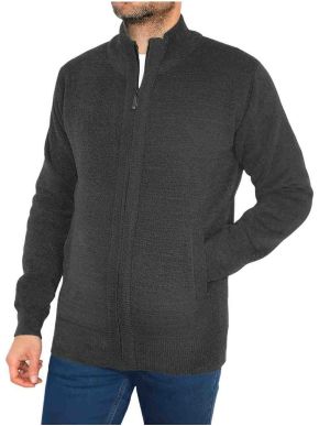 FORESTAL Men's charcoal knit cardigan-jacket 350547 84