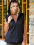 ANNA RAXEVSKY Women's black suede vest Z23200 BLACK