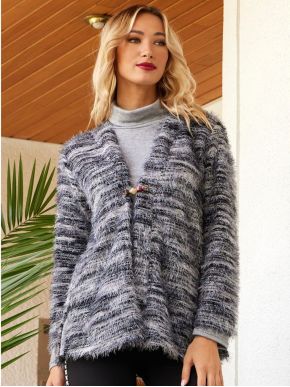 ANNA RAXEVSKY Knitted gray cardigan Z23201 GREY