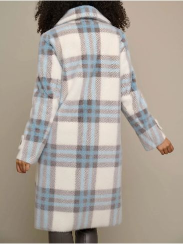 RINO PELLE Dutch coat for women. Rakia 7002310 blue checked