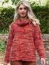 ANNA RAXEVSKY Red mohair knitted turtleneck sweater B23205 RED