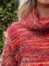 ANNA RAXEVSKY Red mohair knitted turtleneck sweater B23205 RED
