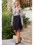 ANNA RAXEVSKY Women's black envelope skirt with side fringes F23201