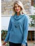 ANNA RAXEVSKY Women's Blue Knitted Jacquard Turtleneck Sweater B23202 LTBLUE