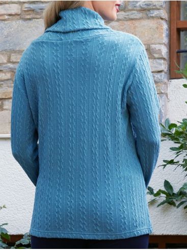 ANNA RAXEVSKY Women's Blue Knitted Jacquard Turtleneck Sweater B23202 LTBLUE