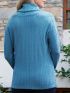 ANNA RAXEVSKY Γυναικείο μπλέ πλεκτό ζακάρ πουλόβερ ζιβάγκο B23202 LTBLUE