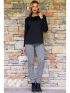 ANNA RAXEVSKY Women's Black Knitted Jacquard Turtleneck Sweater B23202 BLACK