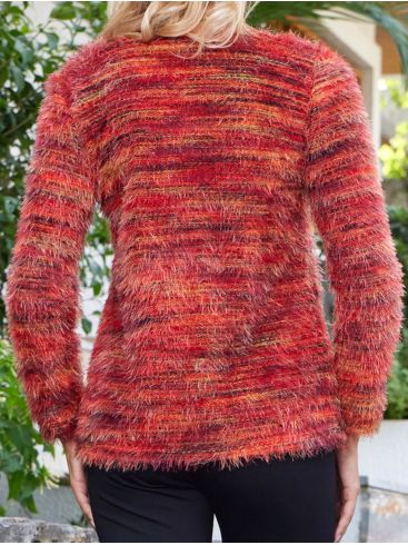 ANNA RAXEVSKY Red mohair knit sweater B23214 RED
