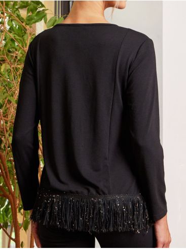 ANNA RAXEVSKY Women's black knitted stretch turtleneck B23220