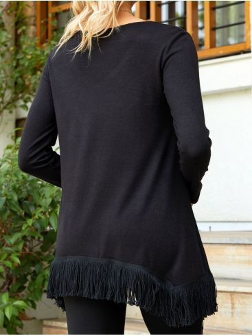 ANNA RAXEVSKY Women's black knit top B23232