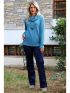 ANNA RAXEVSKY Women's blue elasticated trousers T23200 BLUE