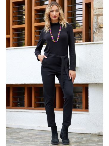 ANNA RAXEVSKY Women's black stretch leggings T23211 BLACK