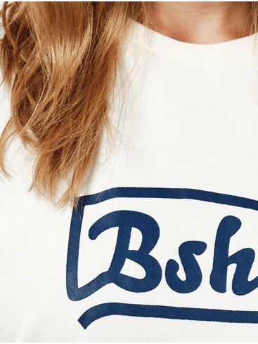 BASEHIT Women's white sweatshirt 202.BW20.46 WHITE