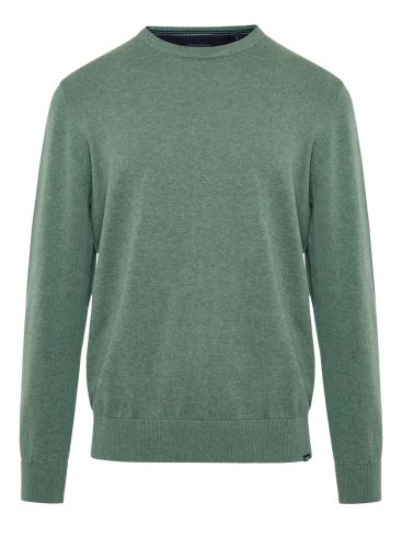 FUNKY BUDDHA Men's green long sleeve sweater FBM008-001-09 Olive Green Mel