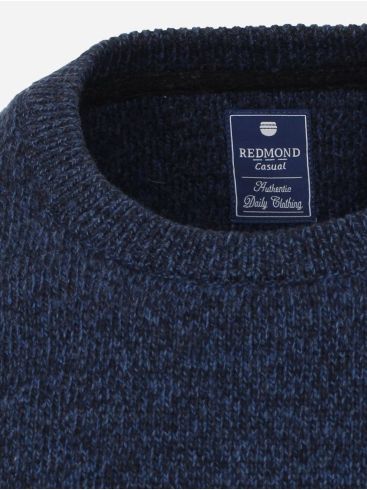 REDMOND Ανδρική μπλέ πλεκτή μπλούζα πουλόβερ