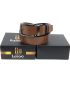 LEGEND Men's Black-Brown Double Sided Leather Belt, 3.5cm, LGD-340 Blackcamel
