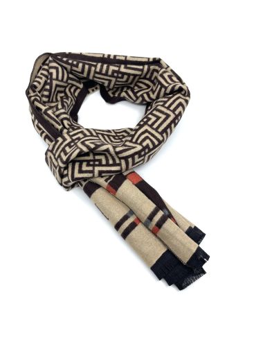 LEGEND Unisex brown-beige scarf, double-sided LGS-3021-106