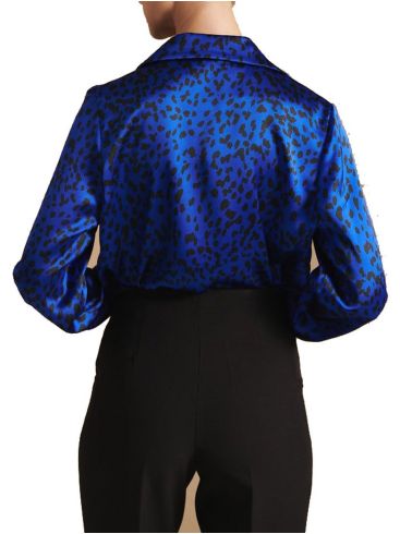 ESQUIVO Women's blue animal print shirt 03-6560-ROUA