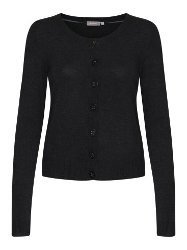 FRANSA Women's black knitted viscose cardigan 20600437-60096