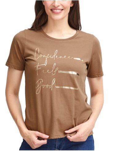 FRANSA Γυναικείο καφέ tshirt μπλουζάκι 20613424-202650 Brown