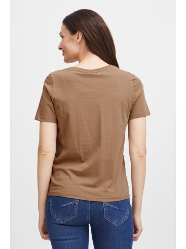 FRANSA Γυναικείο καφέ tshirt μπλουζάκι 20613424-202650 Brown