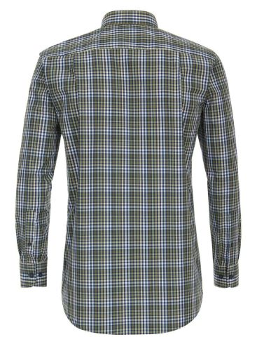 REDMOND Men's olive long sleeve plaid shirt
