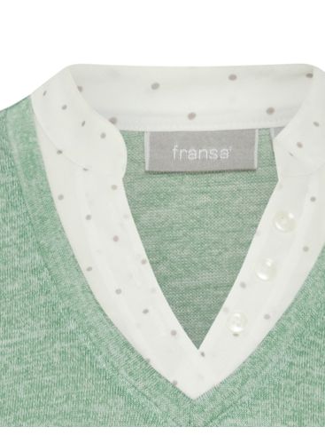 FRANSA Γυναικεία μέντα πλεκτή μπλούζα V 20611398-202818