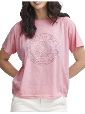 FRANSA Γυναικείο ρόζ tshirt μπλουζάκι 20613700-202817 Pink Frosting Mix