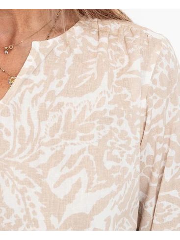 FRANSA Women's V-neck salmon blouse