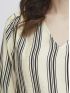 FRANSA Women's striped V-neck blouse 20614066-200739