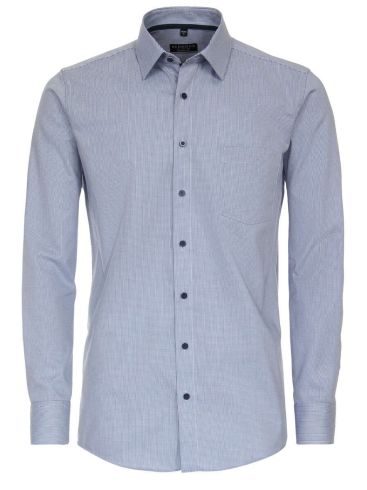 REDMOND Ανδρικό μπλέ ψιλό καρό μακρυμάνικο πουκάμισο