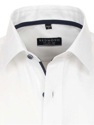REDMOND Ανδρικό λευκό μακρυμάνικο πουκάμισο