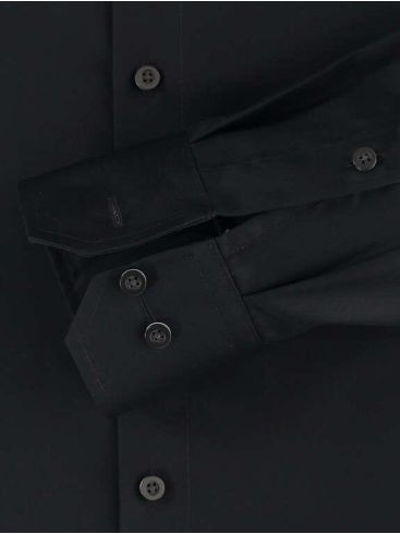 REDMOND Ανδρικό μαύρο μακρυμάνικο πουκάμισο