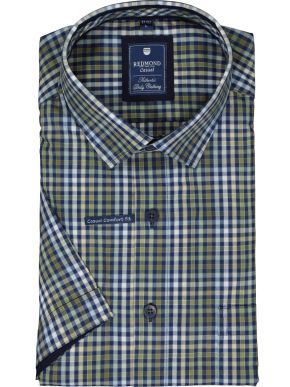 REDMOND Men's colorful checkered short-sleeve shirt