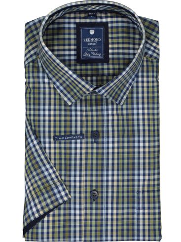REDMOND Ανδρικό φλοράλ κοντομάνικο πουκάμισο  (έως 7XL)