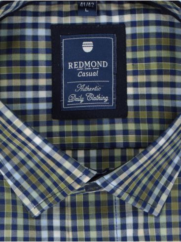 REDMOND Ανδρικό φλοράλ κοντομάνικο πουκάμισο  (έως 7XL)