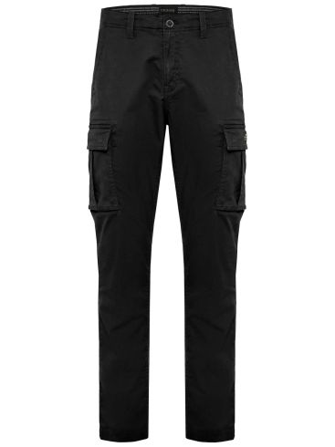 FUNKY BUDDHA Men's black stretch cargo pants FBM009-002-02 BLACK