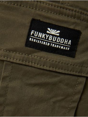 FUNKY BUDDHA Men's khaki stretch cargo pants FBM009-002-02 KHAKI
