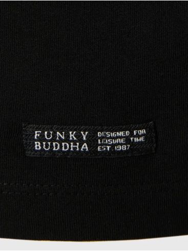 FUNKY BUDDHA Ανδρικό μαύρο T-Shirt FBM009-094-04 BLACK