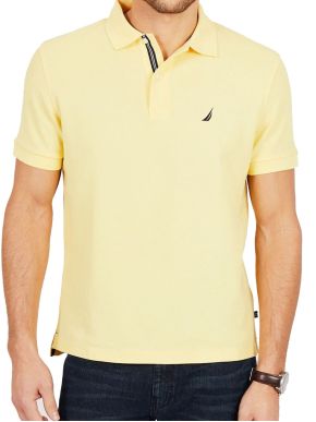 NAUTICA Men's Yellow Short Sleeve Pique Polo Shirt K41050 7CN KORN