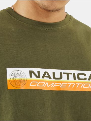 NAUTICA Competition Ανδρικό λαδί κοντομάνικο T-Shirt μπλουζάκι VANCE N7M01372 KHAKI 506