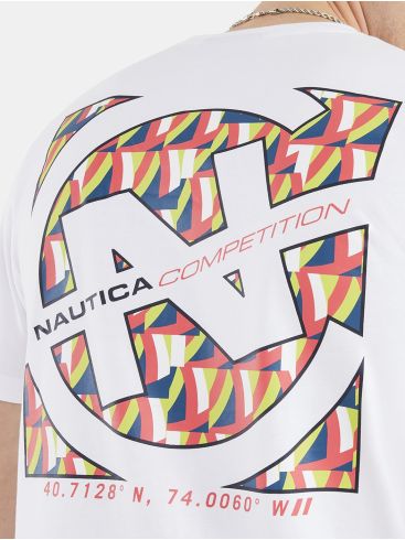 NAUTICA Competition Ανδρικό λευκό κοντομάνικο T-Shirt μπλουζάκι SHANE N7M01415 WHITE 90
