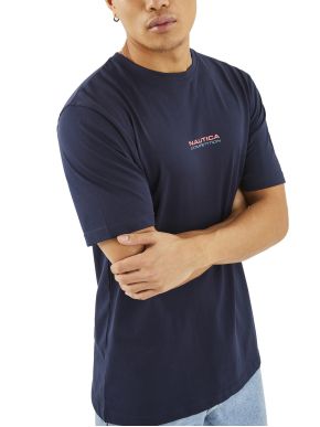 NAUTICA Competition Ανδρικό μπλέ κοντομάνικο T-Shirt μπλουζάκι SHANE N7M01415 DARK NAVY 459