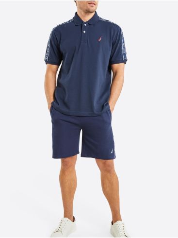 NAUTICA Men's Blue Short Sleeve Pique Polo Shirt N1M01639 Dark navy 459