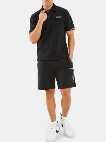 NAUTICA Men's Black Short Sleeve Pique Polo Shirt N7M01365 Black 011