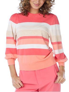 ESQUALO Women's colorful knitted blouse SP24 07024 Strawberry