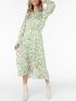 ESQUALO μακρυμάνικο φόρεμα με γιακά SP24 14017 Print