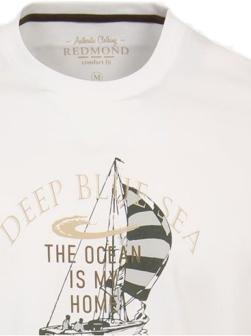 REDMOND Ανδρικό λευκό κοντομάνικο T-Shirt